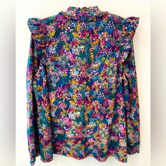 Joules Naomi Button Up To Shirt Blouse in Navy Pink Ditsy Print Size 6 Floral - Picture 5 of 5